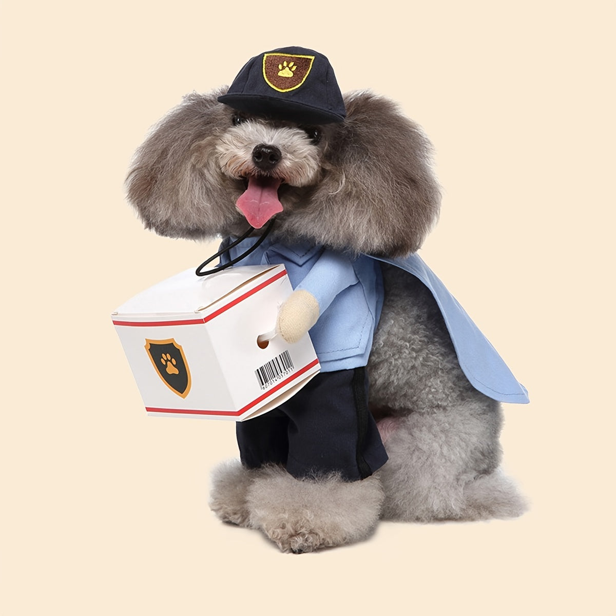 Halloween Pet Costume - Courier Cosplay Apparel With Hat For Small And Medium Dogs And Cats -  For Festivals And Parties - Perfect Gift for Pet Owners